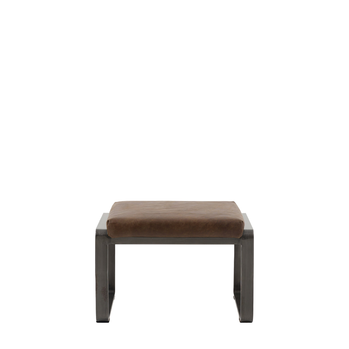 Fabien Footstool Brown Leather