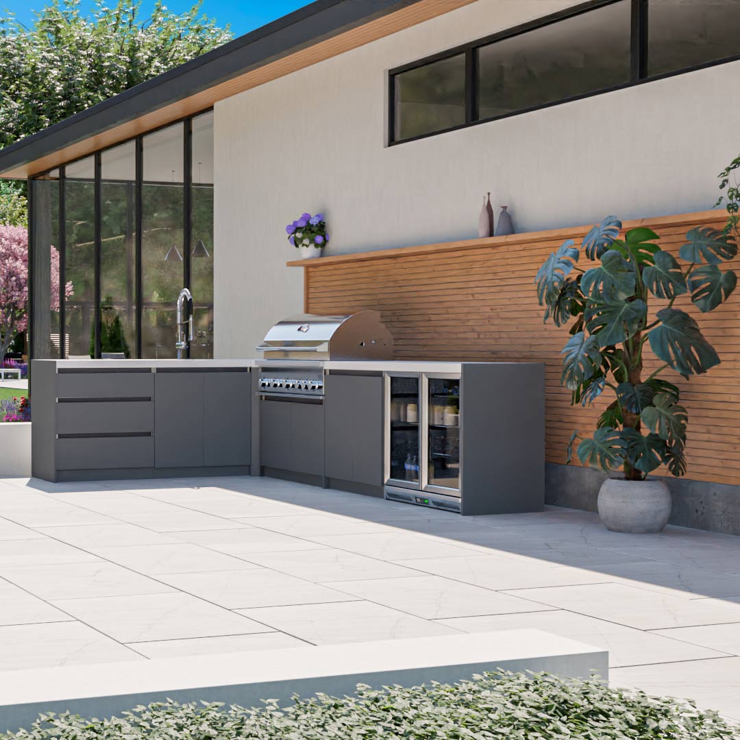 Fairford Modular Kitchen - 5 Piece Corner Set Grey