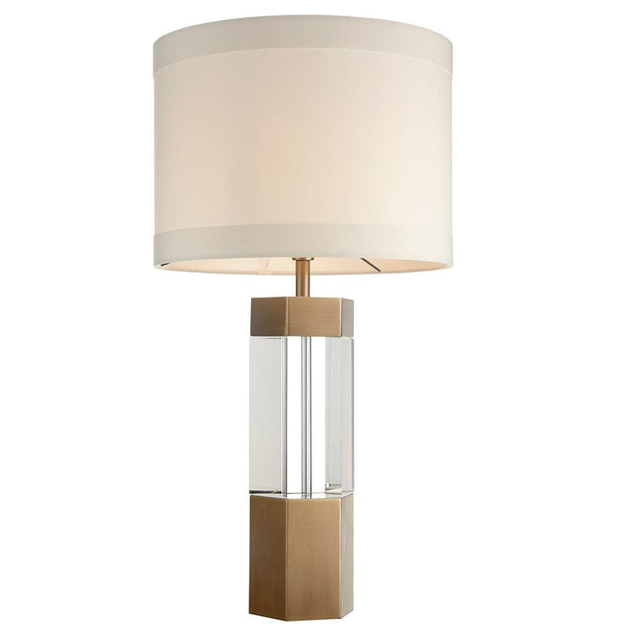 Faye Table Lamp in antique brass and off-white — front view