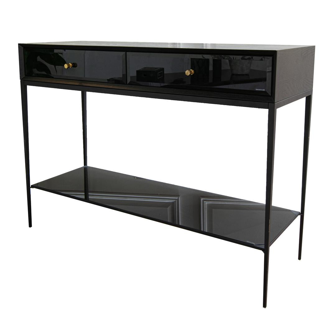 Finola Console Table in black and brass — alternative angle