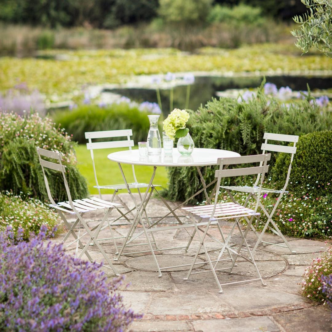 Folding Bistro Table & 4 Chair Set - Clay