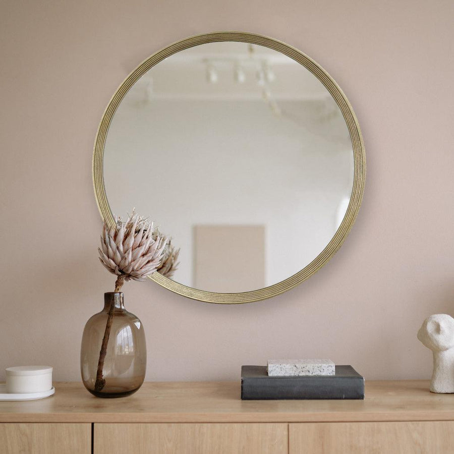Foyle Mirror Distressed Gold in distressed gold — detail