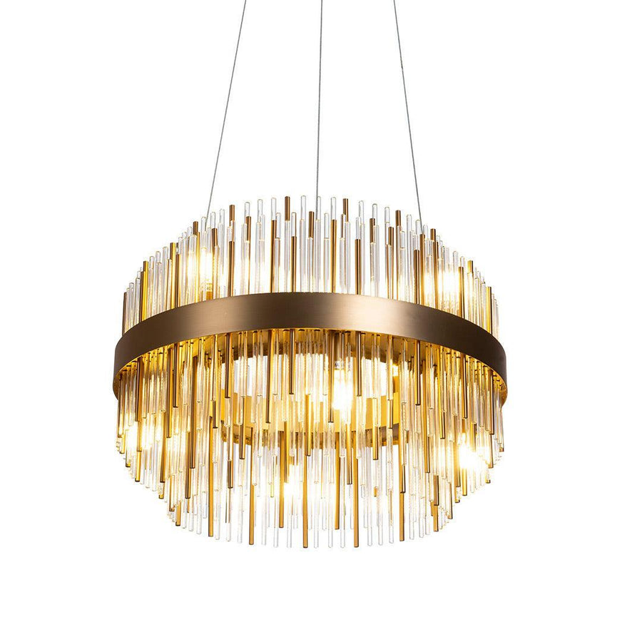 Freya Chandelier in brass — front view