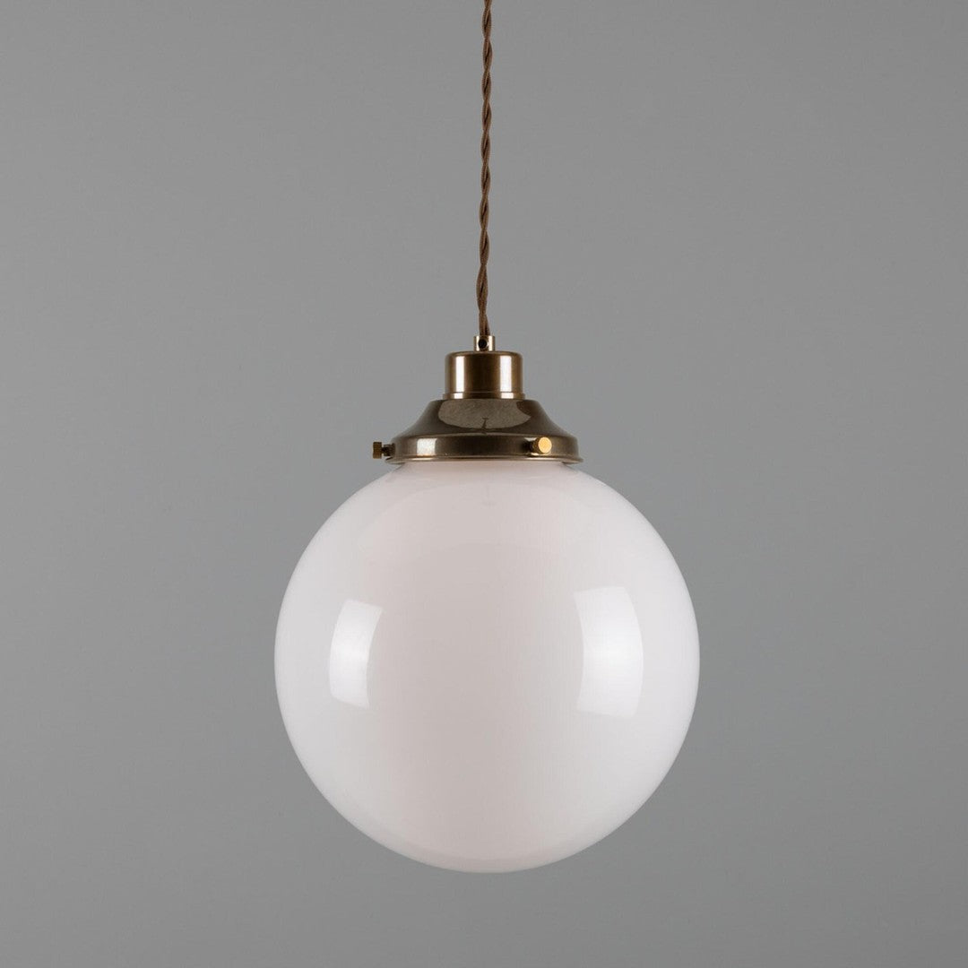 Gentry 25cm Opal Globe Pendant Light - Mullan Lighting