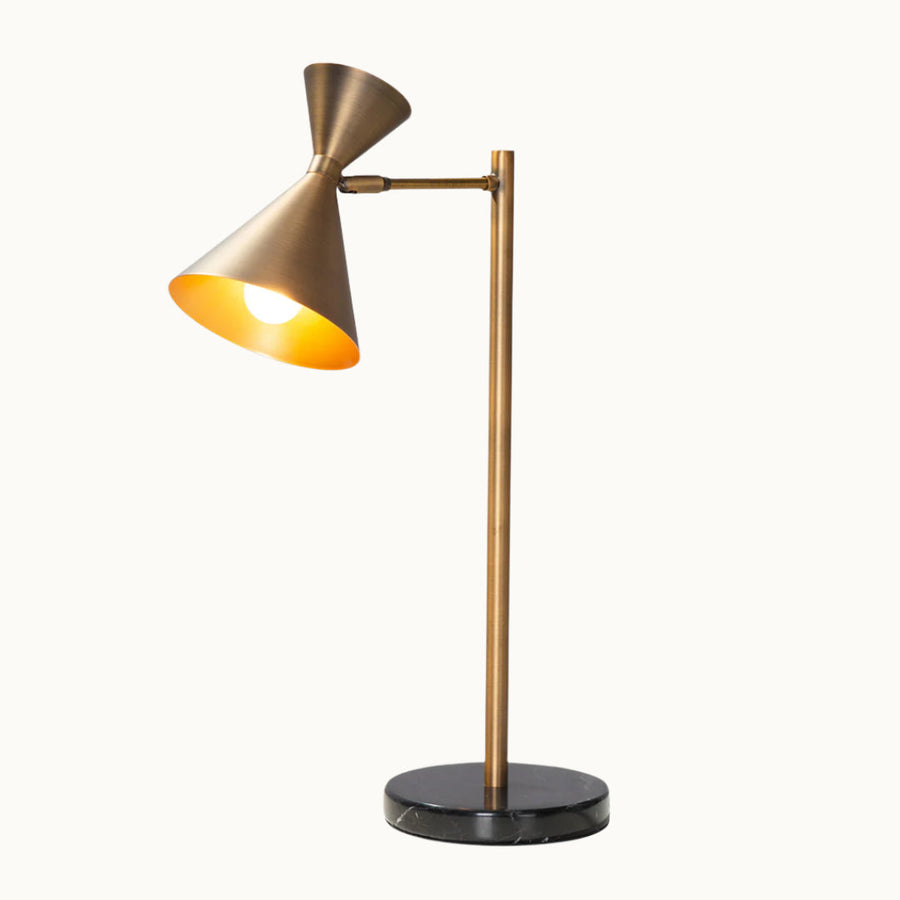Giano Desk Lamp in antique brass and black — alternative angle