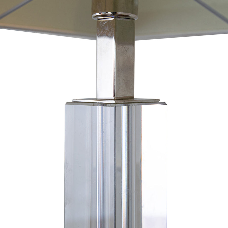 Hades Table Lamp in polished nickel and white — detail