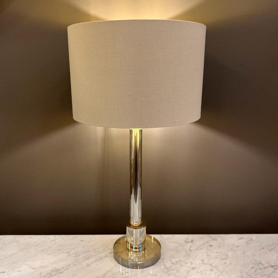 Haldor Table Lamp in antique brass and soft latte — detail