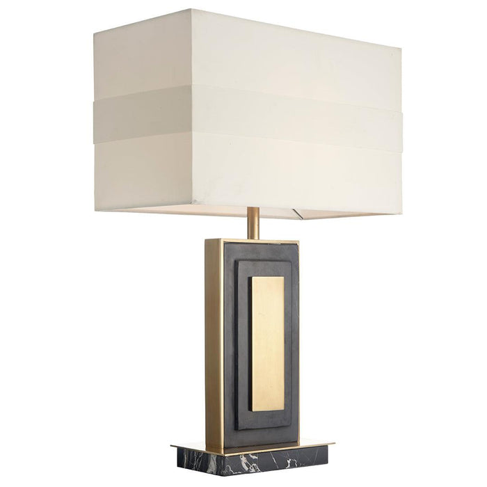Halie Marble Table Lamp in polished black — front view