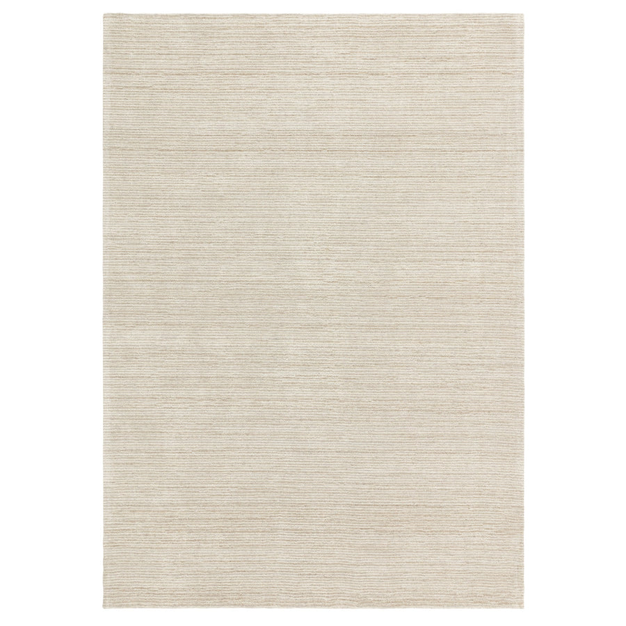 Hazy Putty rug in a neutral tone shown on a white background