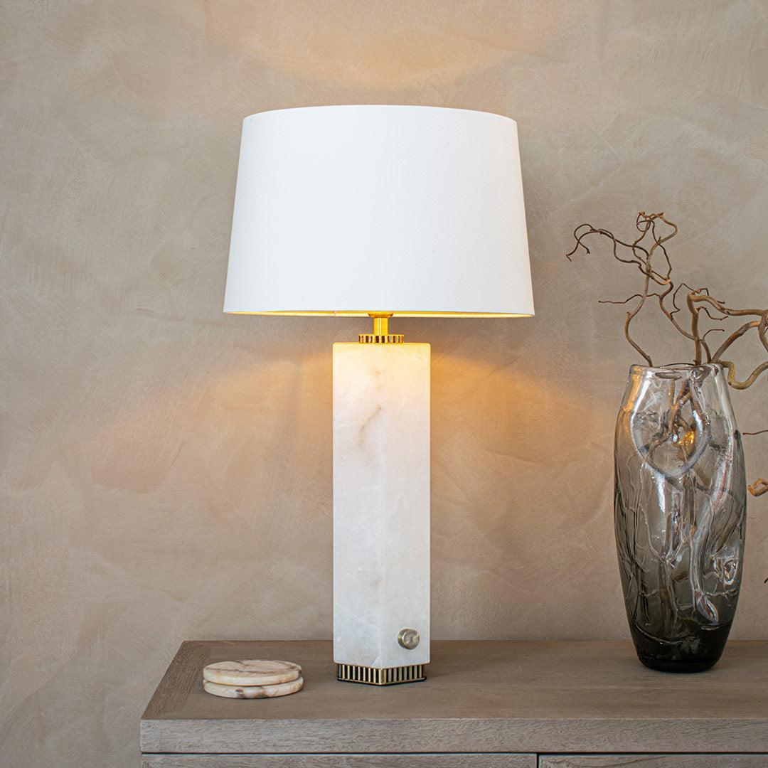 Helena Dimmable Table Lamp in antique brass — front view