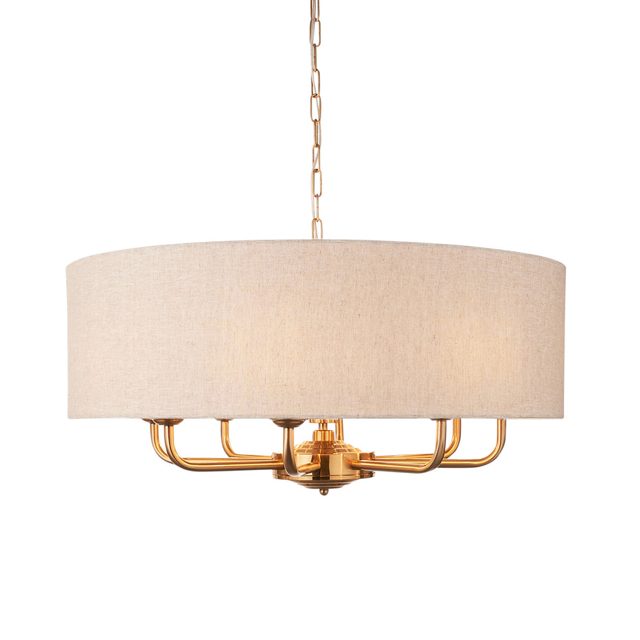 Highclere 8 Pendant Light Vintage Brass
