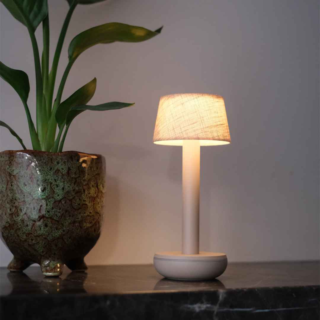 Humble Two Linen Table Lamp - Beige