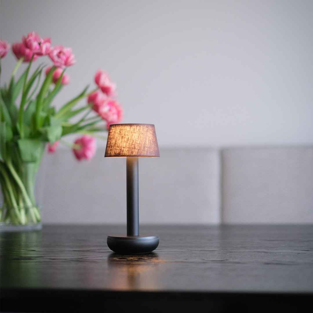 Humble Two Linen Table Lamp - Brown