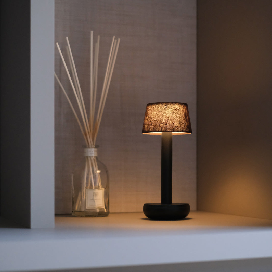 Humble Two Linen Table Lamp - Brown