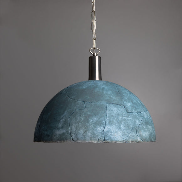 Kauri Large Ceramic Dome Pendant - Blue Earth - Mullan Lighting