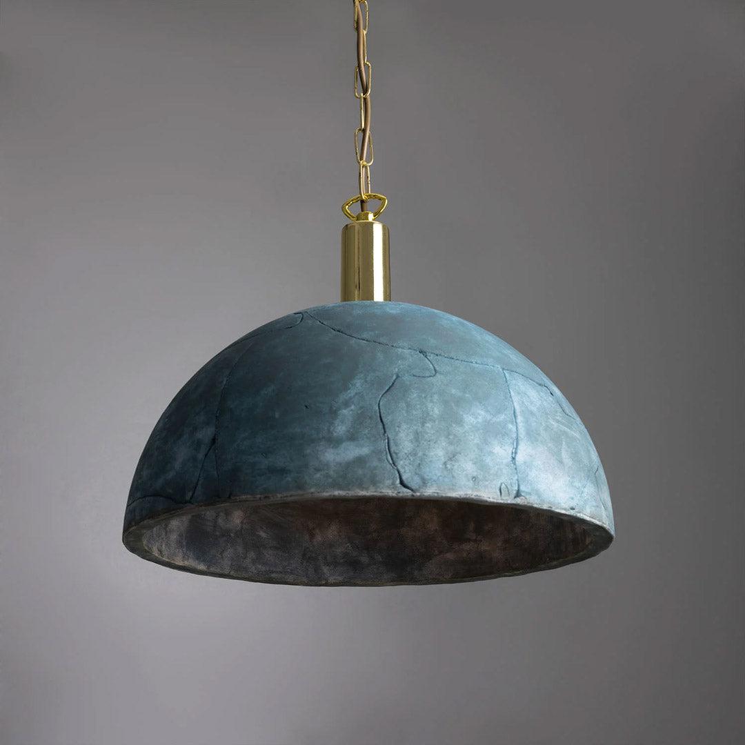 Kauri Large Ceramic Dome Pendant - Blue Earth - Mullan Lighting