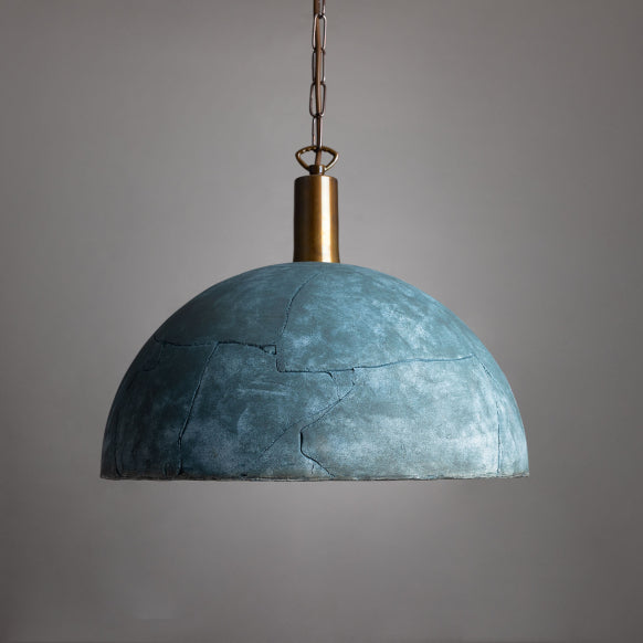 Kauri Large Ceramic Dome Pendant - Blue Earth - Mullan Lighting