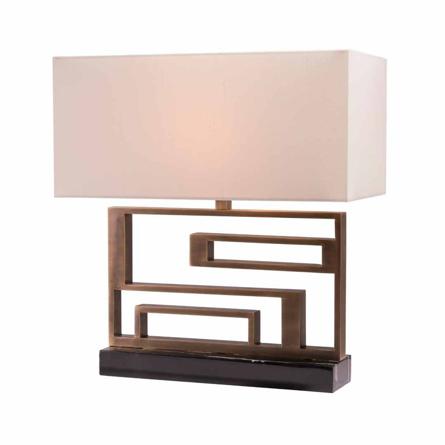 Kianna Table Lamp in antique brass and black — front view