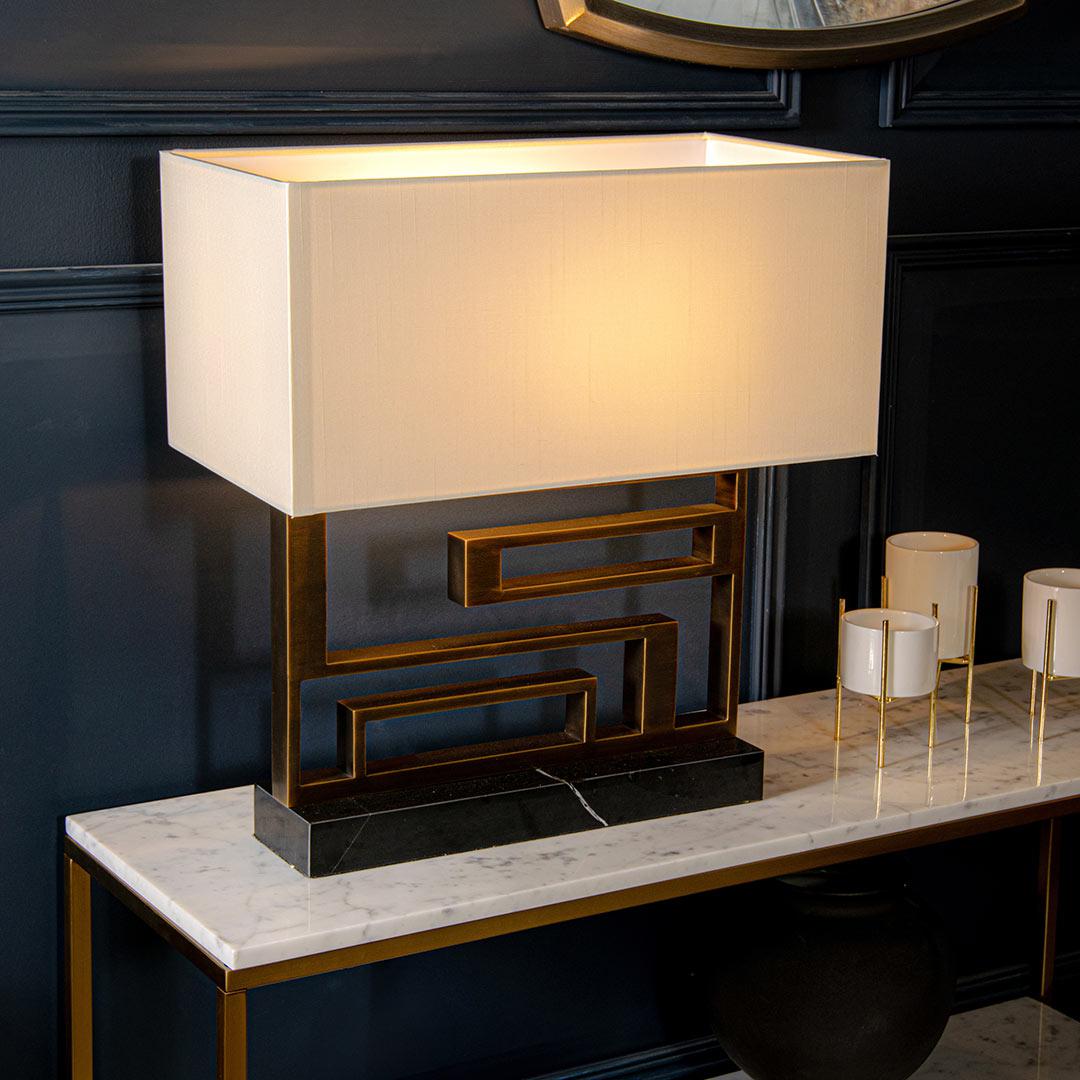 Kianna Table Lamp in antique brass and black — alternative angle