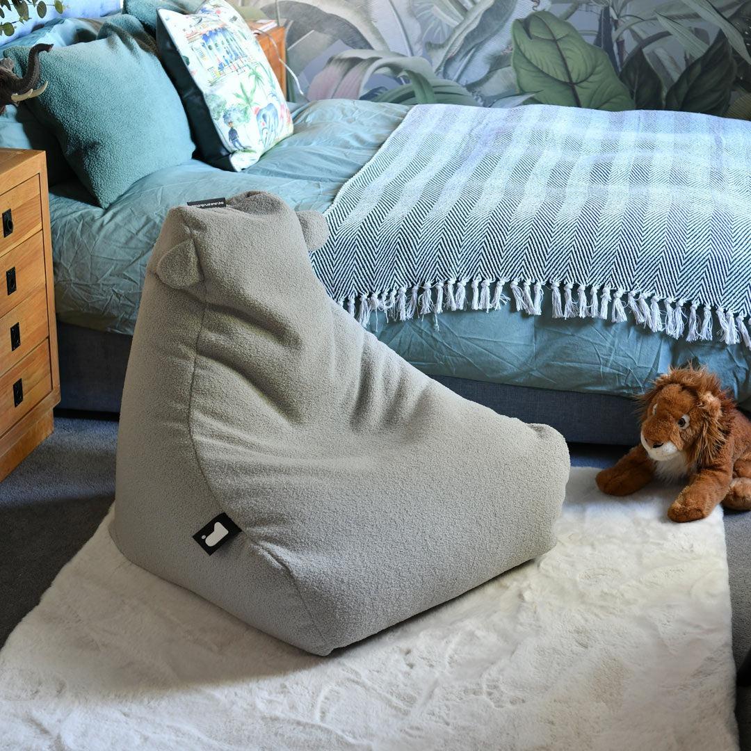 Kids Teddy Bean Bag Chair - Soft Grey