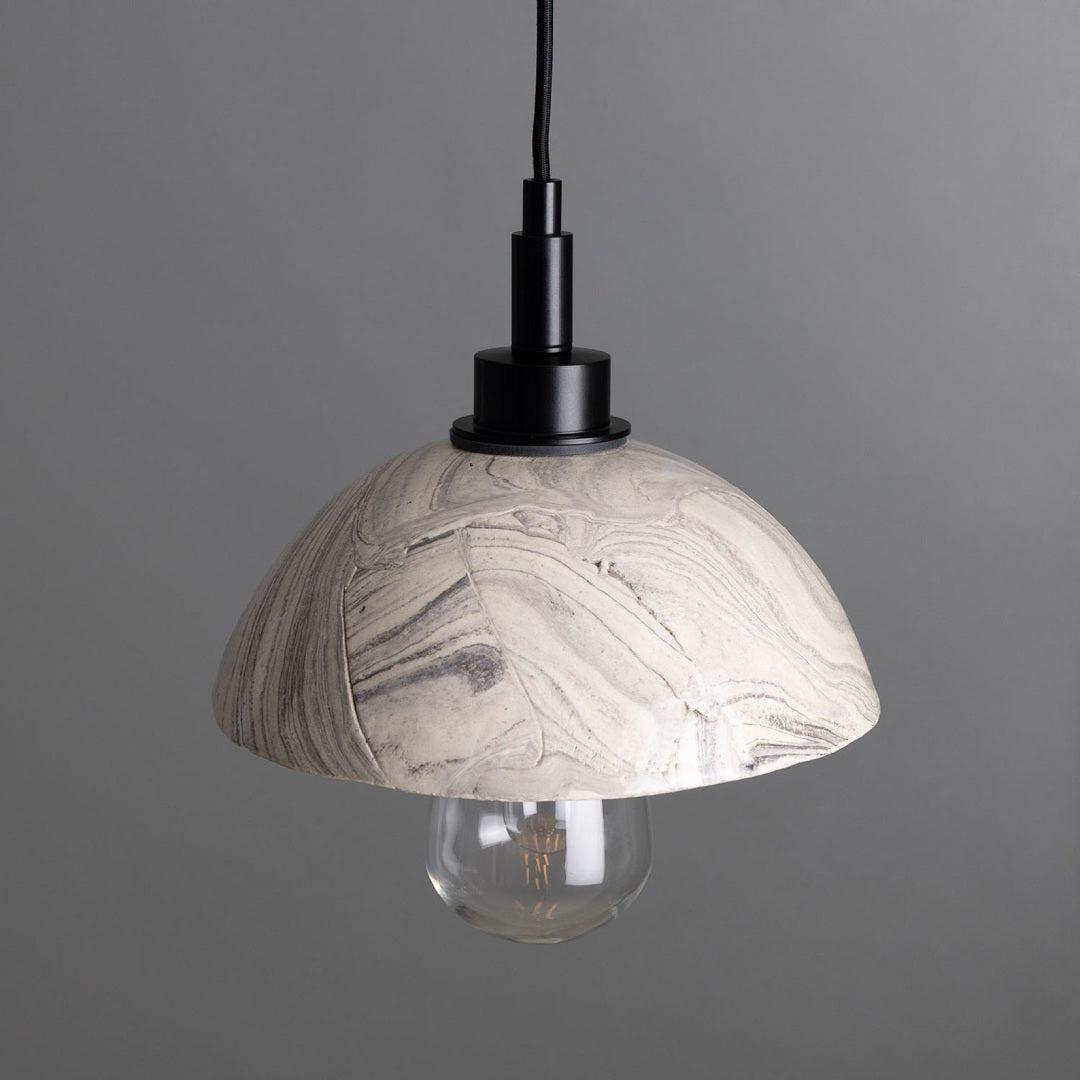 Kingii Ceramic Dome Bathroom Pendant Light - Marble - Mullan Lighting