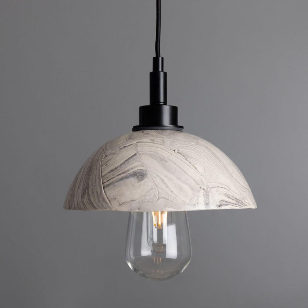 Kingii Ceramic Dome Bathroom Pendant Light - Marble - Mullan Lighting