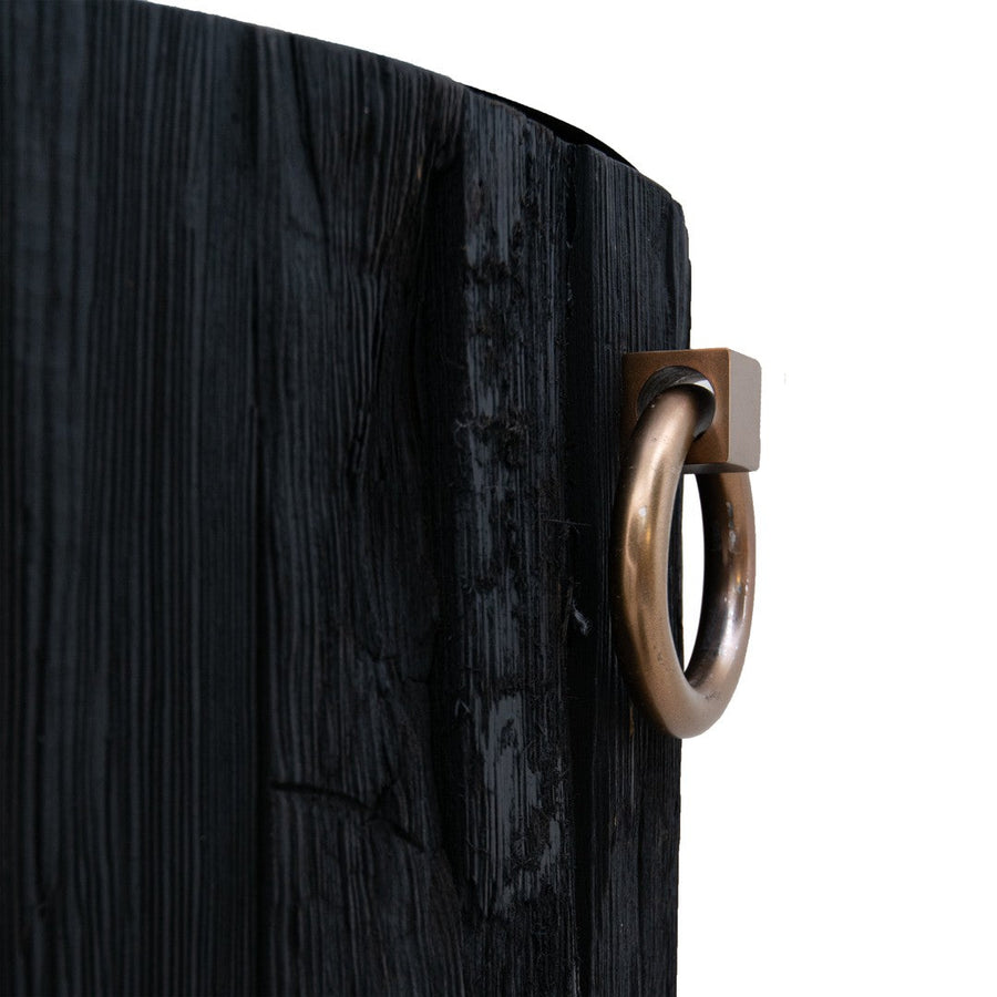 Koa Champagne Tub in brushed brass and charcoal — detail