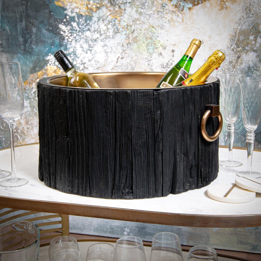 Koa Champagne Tub in brushed brass and charcoal — alternative angle