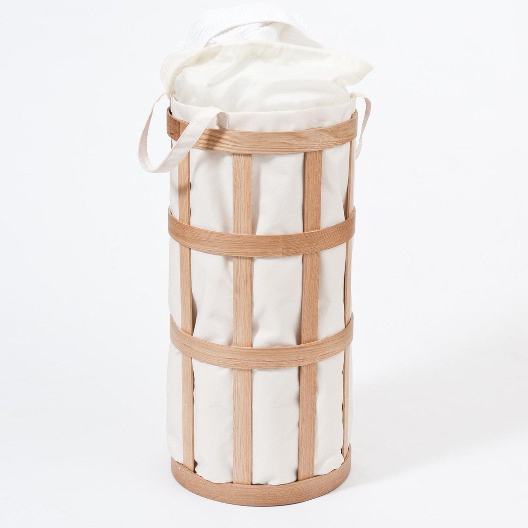 Laundry Basket Cage - Natural Oak