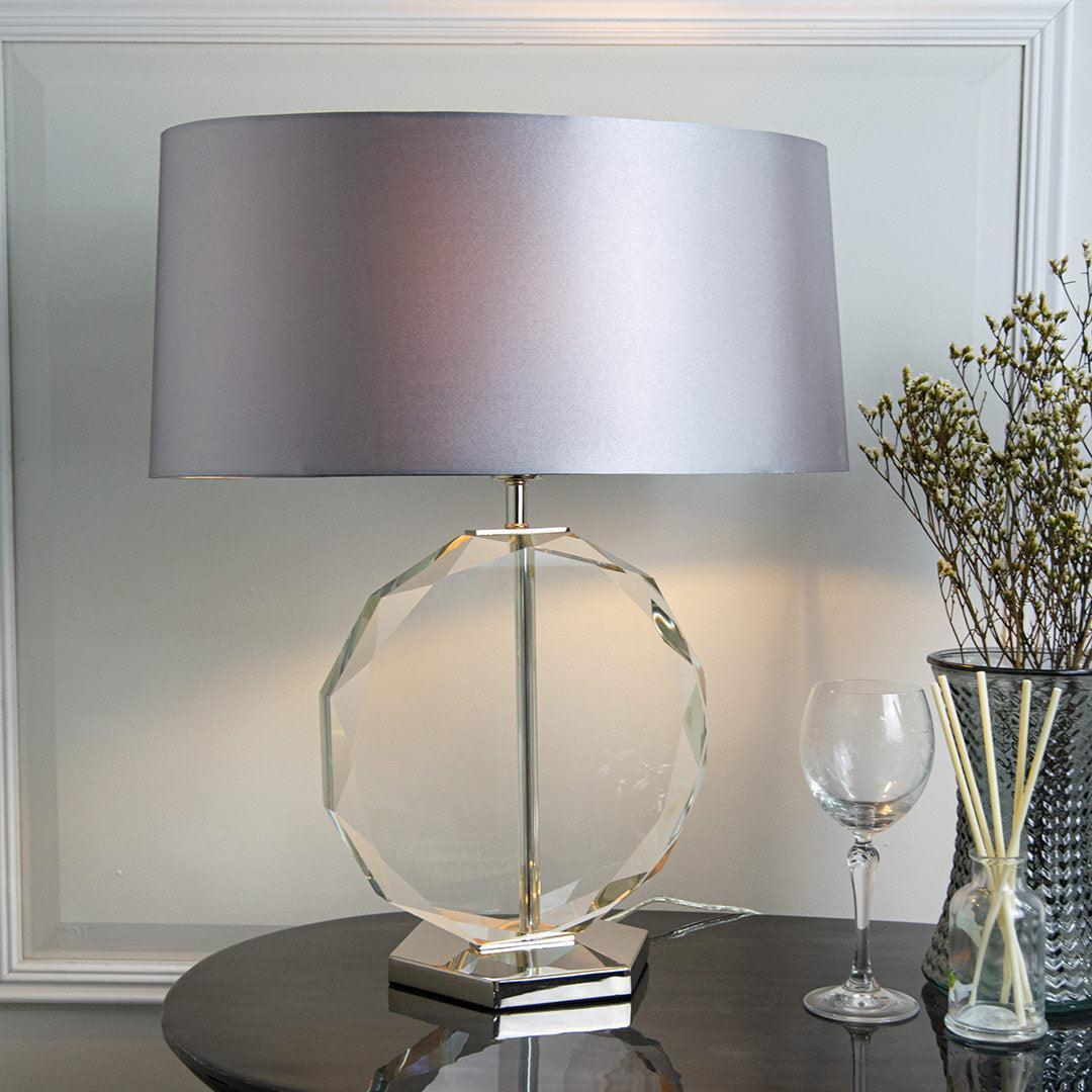 Libby Table Lamp in polished nickel — front view
