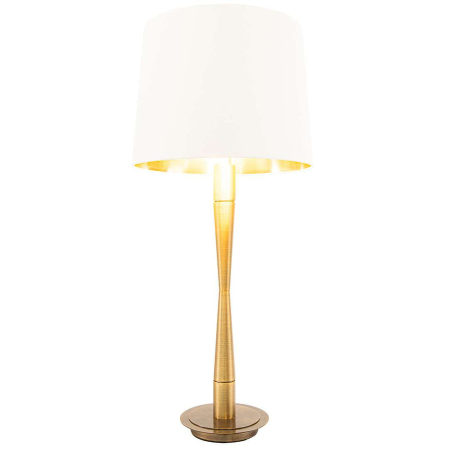 Lirin Table Lamp in antique brass and opal — detail