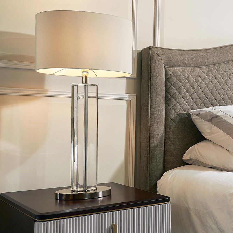Lisle Tall Nickel Table Lamp in polished nickel — detail