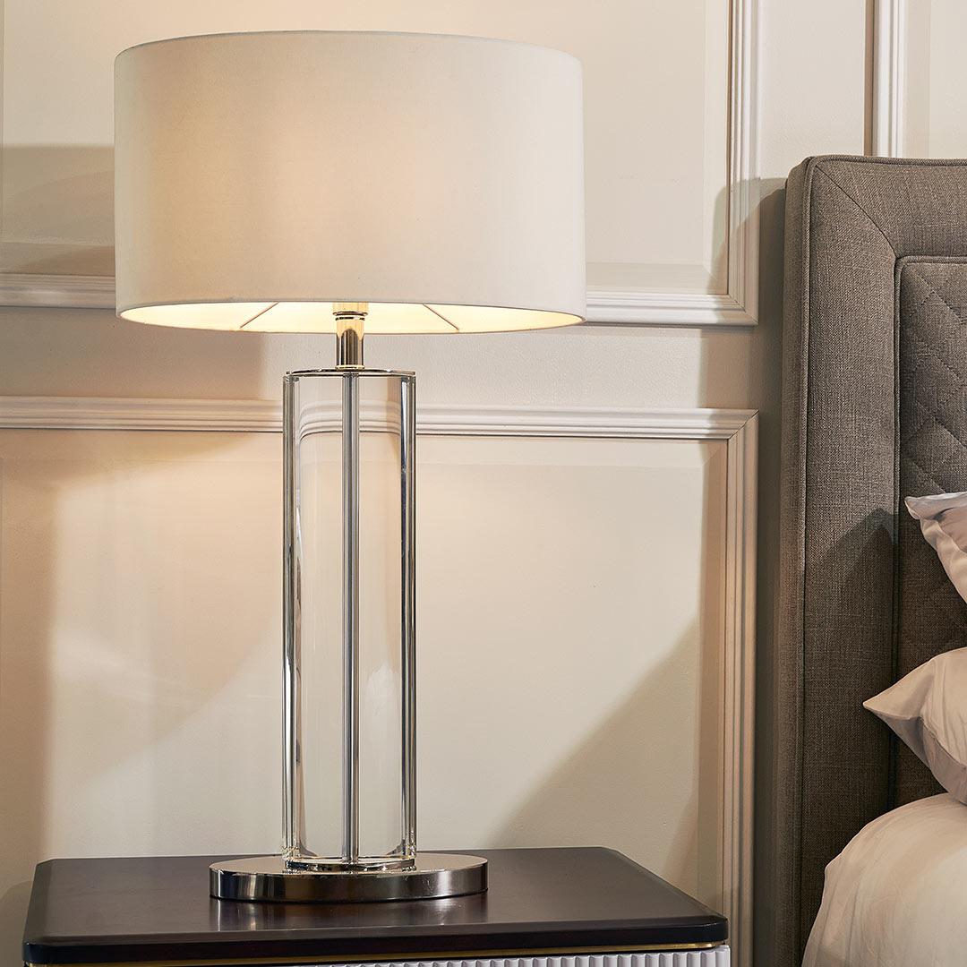 Lisle Tall Nickel Table Lamp in polished nickel — alternative angle