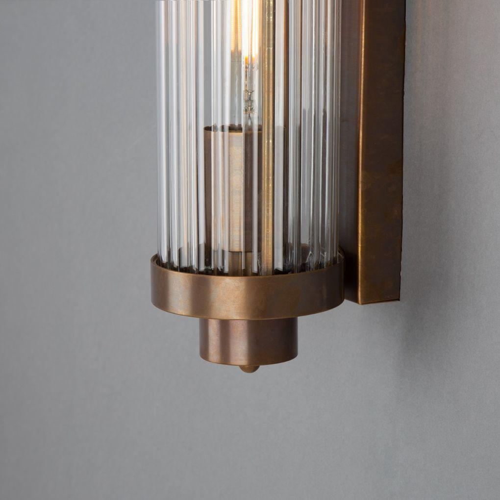 Louise Vintage Rippled Glass Bathroom Wall Light - Mullan Lighting