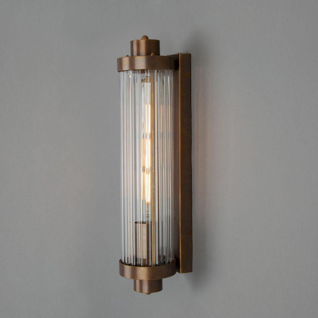Louise Vintage Rippled Glass Bathroom Wall Light - Mullan Lighting