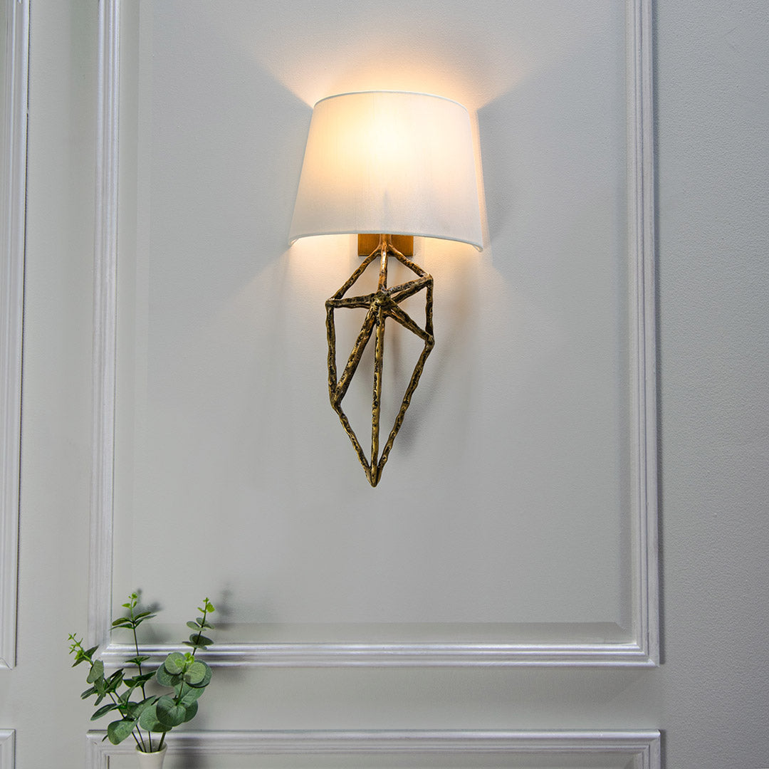 Lyra Wall Lamp in antique brass — front view