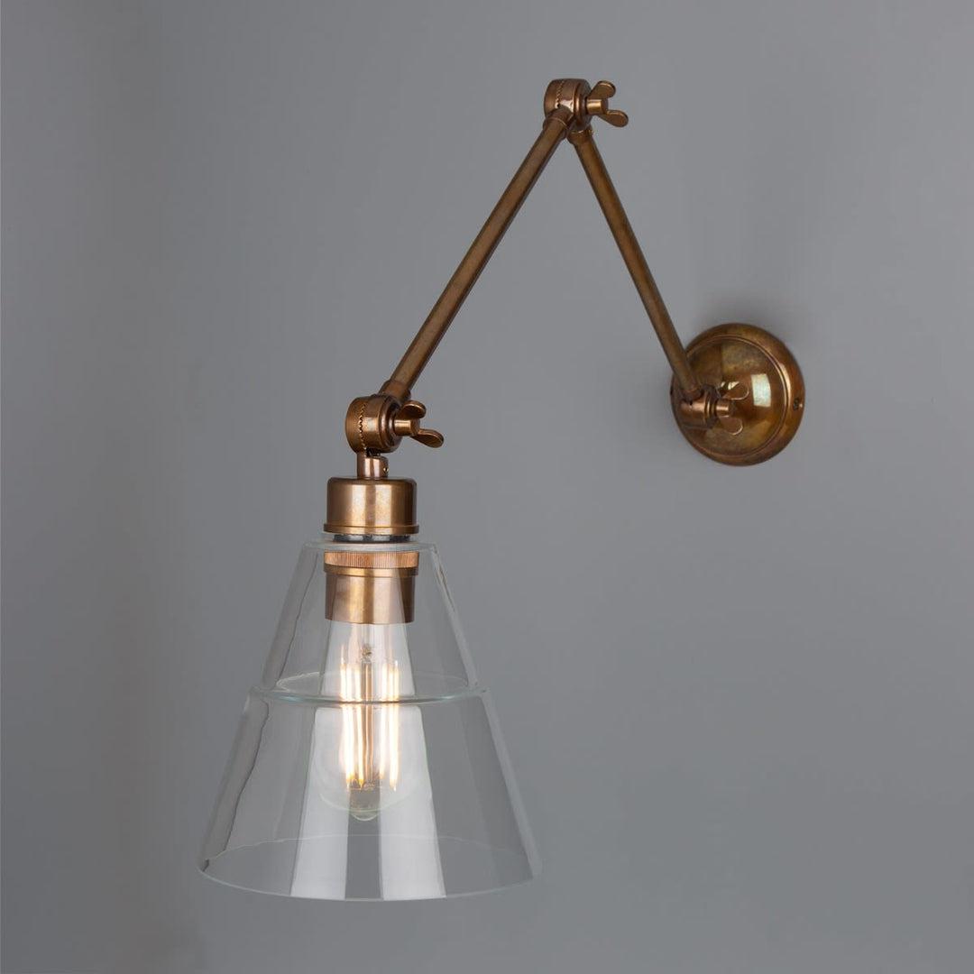 Lyx Adjustable Arm Wall Light - Antique Brass - Mullan Lighting