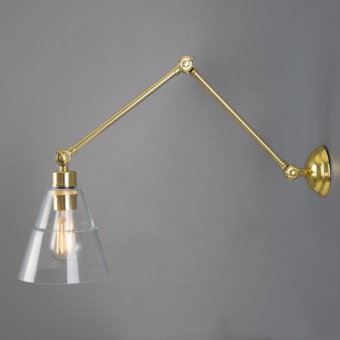 Lyx Adjustable Arm Wall Light - Polished Brass - Mullan Lighting