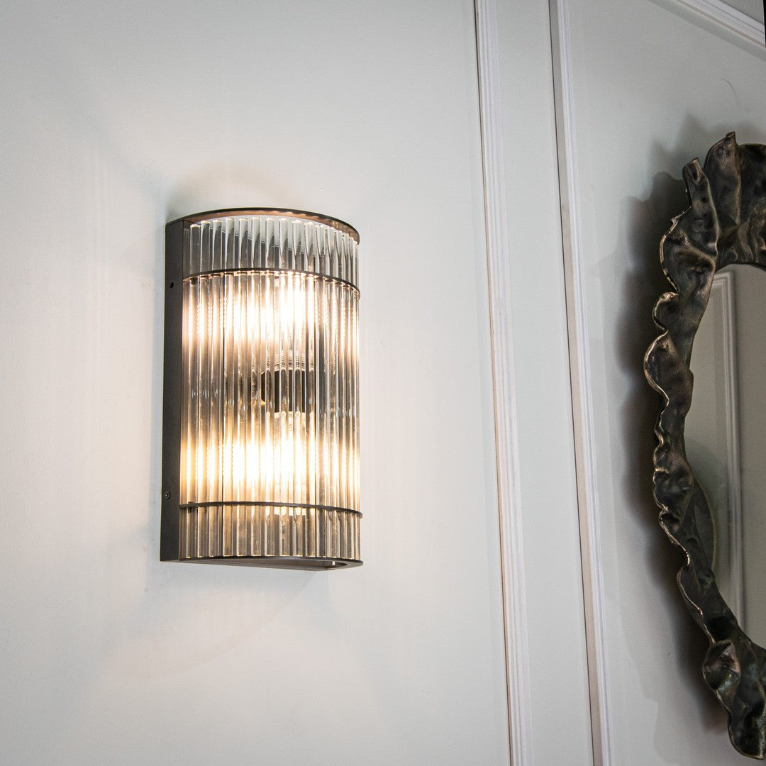 Macy IP65 Wall Light in champagne — front view