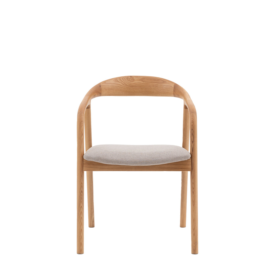Madrid Upholstered Dining Chair Oak 2pk