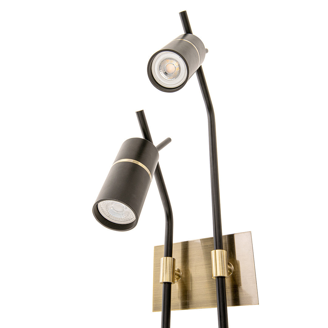 Magnus Pair of Wall Lamps in brass and black — alternative angle