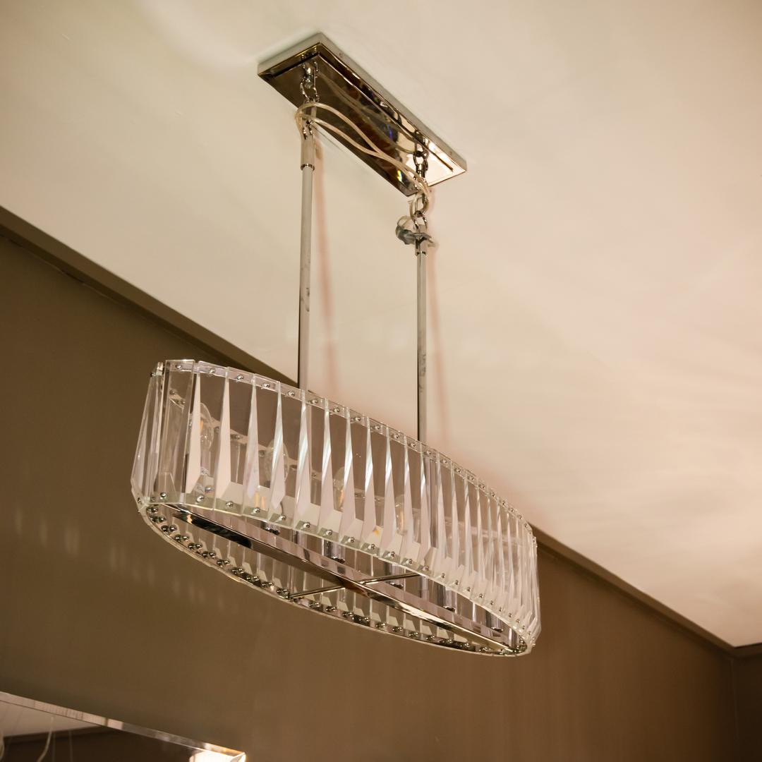 Mai Pendant in polished nickel — front view