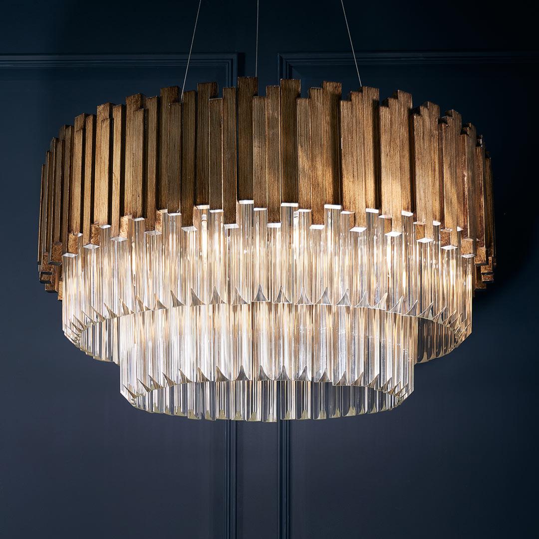 Maive Chandelier in gold — alternative angle