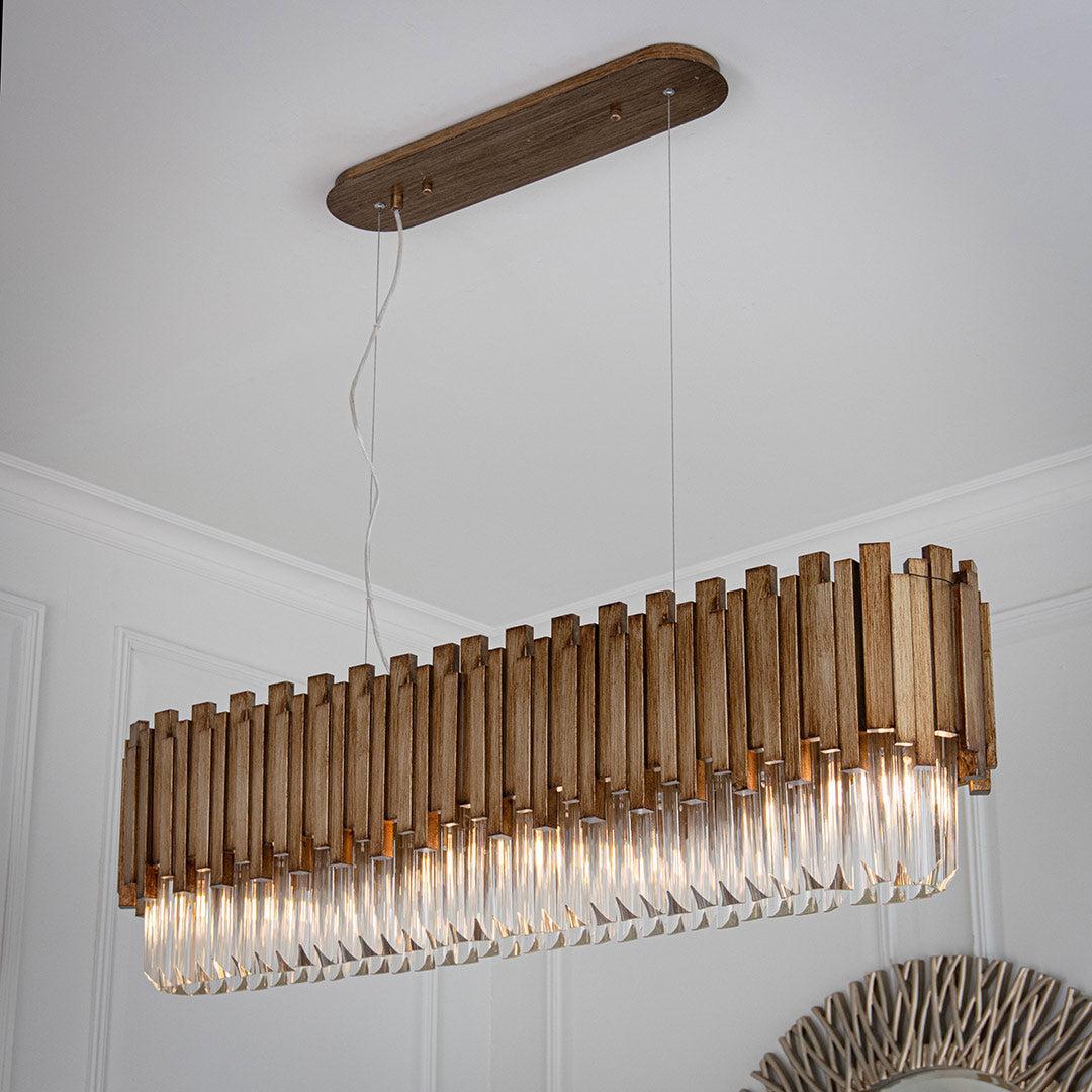 Maive Over Table Chandelier in gold — front view
