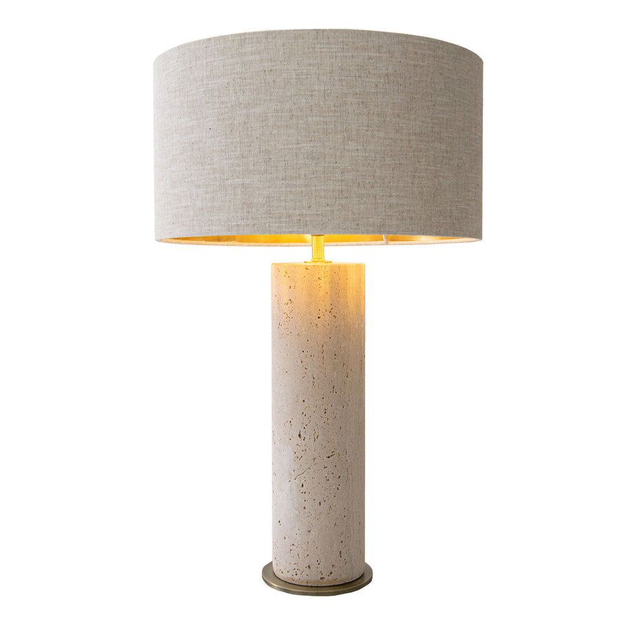 Maltere Table Lamp in antique brass and natural — detail