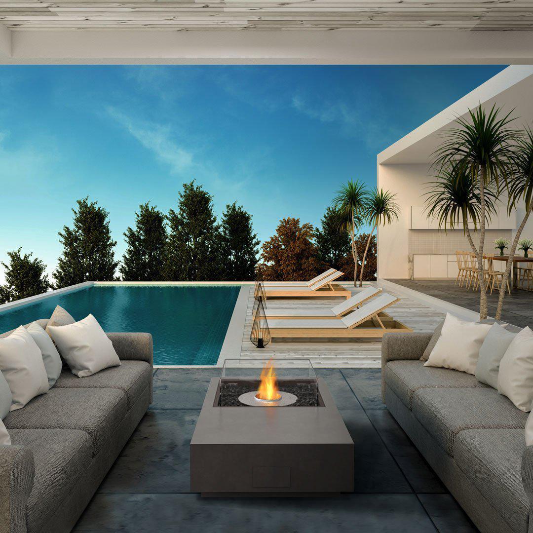 Manhattan Bioethanol Fire Pit Table - Graphite - EcoSmart Fire