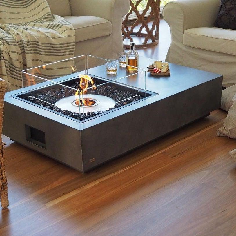 Manhattan Bioethanol Fire Pit Table - Natural - EcoSmart Fire