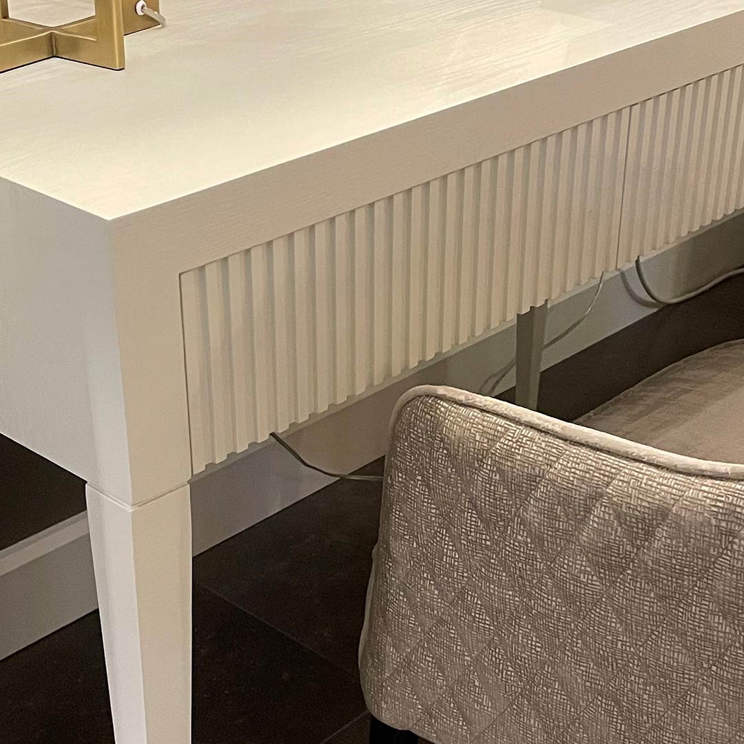 Marans Dressing Table in painted white — alternative angle