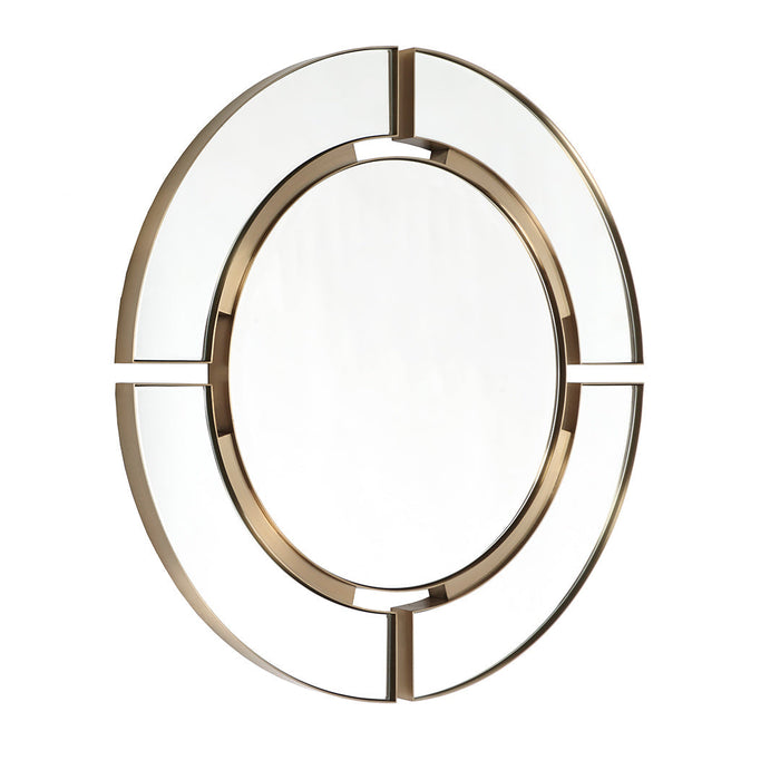 Marcoles Mirror in brushed brass — front view