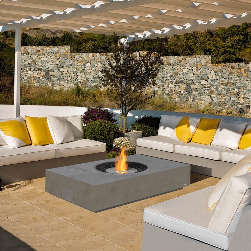 Martini Bioethanol Fire Pit Table - Bone - EcoSmart Fire